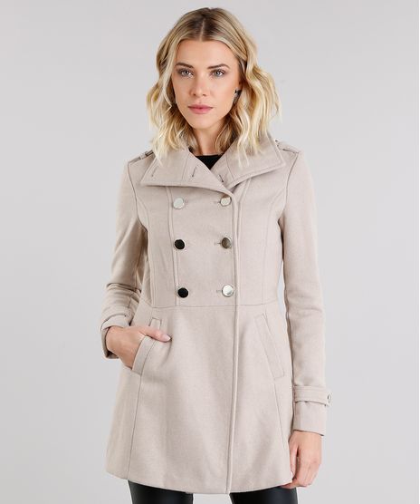 Casaco-Feminino-Trench-Coat-com-Botoes-e-Bolsos-Kaki-8491344-Kaki_1