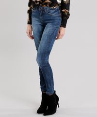 Calca-Jeans-Feminina-Super-Skinny-com-Tachas-Cintura-Alta-Azul-Escuro-9191320-Azul_Escuro_1