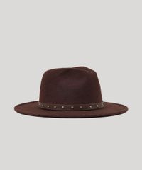Chapeu-Feminino-Fedora-em-Feltro-com-Tachas-Marrom-8754469-Marrom_1