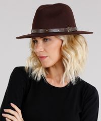 Chapeu-Feminino-Fedora-em-Feltro-com-Tachas-Marrom-8754469-Marrom_2