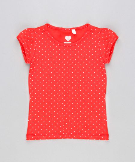 Blusa-Infantil-Estampada-Poa-Manga-Curta-Decote-Redondo-em-Algodao---Sustentavel-Vermelha-9146409-Vermelho_1