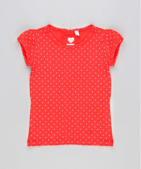 Blusa-Infantil-Estampada-Poa-Manga-Curta-Decote-Redondo-em-Algodao---Sustentavel-Vermelha-9146409-Vermelho_1