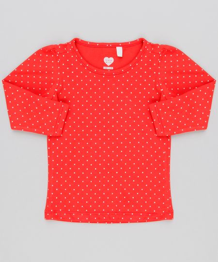Blusa-Infantil-Estampada-Poa-Manga-Longa-Decote-Redondo-em-Algodao---Sustentavel-Vermelha-9145687-Vermelho_1