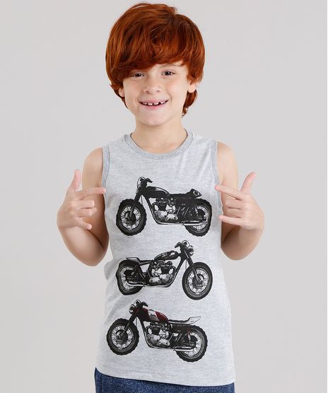 Regata-Infantil-com-Estampa-de-Motocicletas-Gola-Careca-Cinza-Mescla-9135436-Cinza_Mescla_1