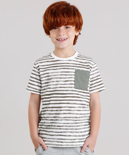 Camiseta-Infantil-Listrada-com-Bolso-Manga-Curta-Gola-Careca-em-Algodao---Sustentavel-Off-White-9141760-Off_White_1