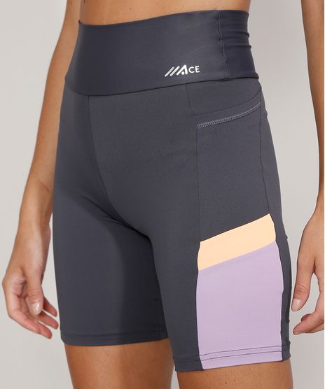 Bermuda-Feminina-Esportiva-Ace-Color-Block-com-Bolso-Chumbo-9975685-Chumbo_1