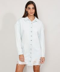 Vestido-Chemise-Jeans-Feminino-Curto-com-Barra-Destroyed-Manga-Longa-Azul-Claro-9985795-Azul_Claro_1