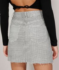 Saia-de-Sarja-Feminina-Curta-Estampada-Xadrez-Vichy-com-Barra-a-Fio-Preta-9981597-Preto_2
