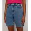 Bermuda-Jeans-Feminina-Cintura-Alta-Marmorizada-com-Rasgos-e-Barra-Destroyed-Azul-Medio-9985642-Azul_Medio_1