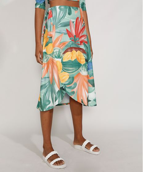 Saia-Feminina-Midi-Transpassada-Estampada-de-Frutas-Verde-Claro-9975881-Verde_Claro_1