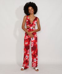 Macacao-Feminino-Pantalona-Estampado-Floral-com-Vazado-Alca-Larga-Vermelho-Escuro-9977675-Vermelho_Escuro_1