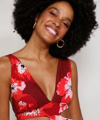 Macacao-Feminino-Pantalona-Estampado-Floral-com-Vazado-Alca-Larga-Vermelho-Escuro-9977675-Vermelho_Escuro_5