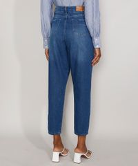 Calca-Jeans-Feminina-Cintura-Alta-Sawary-Baggy-com-Recortes-e-Puidos-Azul-Medio-9983846-Azul_Medio_2