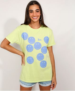 Camiseta-Feminina-Smiley-Manga-Curta-Verde-9976530-Verde_1