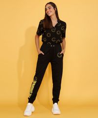 Camisa-Feminina-Estampada-Smiley-Manga-Curta-Preta-9977997-Preto_2