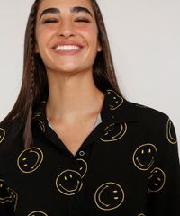 Camisa-Feminina-Estampada-Smiley-Manga-Curta-Preta-9977997-Preto_6