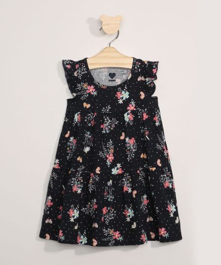 Vestido-Infantil-Manga-Curta-Estampado-Floral-Azul-Marinho-9981645-Azul_Marinho_1
