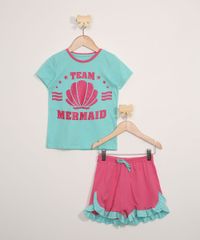 Pijama-Infantil-Manga-Curta--Team-Mermaid--com-Glitter-Verde-Agua-9966416-Verde_Agua_1