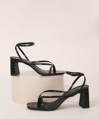 Sandalia-Feminina-Salto-Medio-Texturizada-Croco-Oneself-Preto-9984388-Preto_1