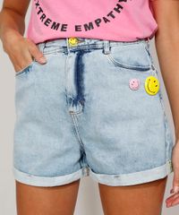 Short-Jeans-Smiley-Mom-Cintura-Super-Alta-com-Buttons-Azul-Claro-9981701-Azul_Claro_1