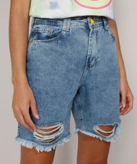Bermuda-Jeans-Feminina-Smiley-Cintura-Super-Alta-Destroyed-Azul-Medio-9981702-Azul_Medio_1