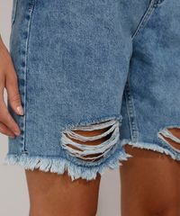 Bermuda-Jeans-Feminina-Smiley-Cintura-Super-Alta-Destroyed-Azul-Medio-9981702-Azul_Medio_5