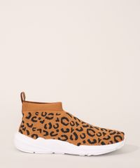 Tenis-Feminino-Knit-Estampado-Animal-Print-Onca-Oneself-Caramelo-9981819-Caramelo_2