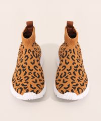 Tenis-Feminino-Knit-Estampado-Animal-Print-Onca-Oneself-Caramelo-9981819-Caramelo_5