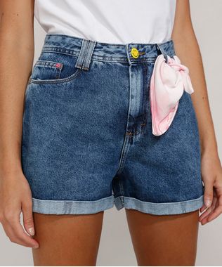 Short-Jeans-Smiley-Mom-Cintura-Super-Alta-com-Bandana-Azul-Medio-9981708-Azul_Medio_1