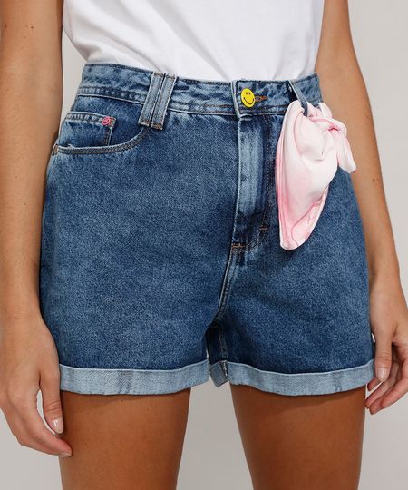 Short-Jeans-Smiley-Mom-Cintura-Super-Alta-com-Bandana-Azul-Medio-9981708-Azul_Medio_1 Short-Jeans-Smiley-Mom-Cintura-Super-Alta-com-Bandana-Azul-Medio-9981708-Azul_Medio_1