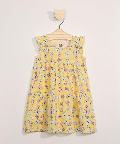 Vestido-Infantil-Manga-Curta-Estampado-Borboletas-Amarelo-9979704-Amarelo_1