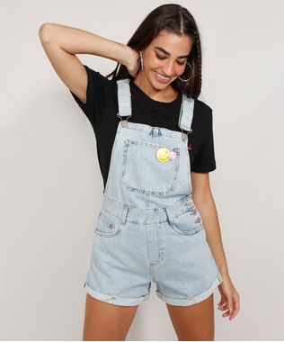 Jardineira-Jeans-Feminina-Smiley-com-Buttons-Azul-Claro-9982434-Azul_Claro_1