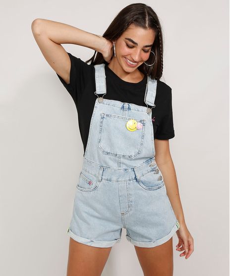 Jardineira-Jeans-Feminina-Smiley-com-Buttons-Azul-Claro-9982434-Azul_Claro_1