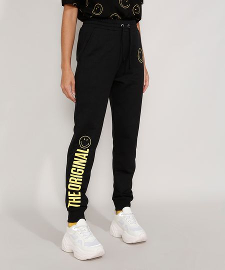 Calca-de-Moletom-Feminina-Smiley-Jogger-Preta-9976767-Preto_1 Calca-de-Moletom-Feminina-Smiley-Jogger-Preta-9976767-Preto_1