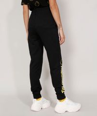 Calca-de-Moletom-Feminina-Smiley-Jogger-Preta-9976767-Preto_4