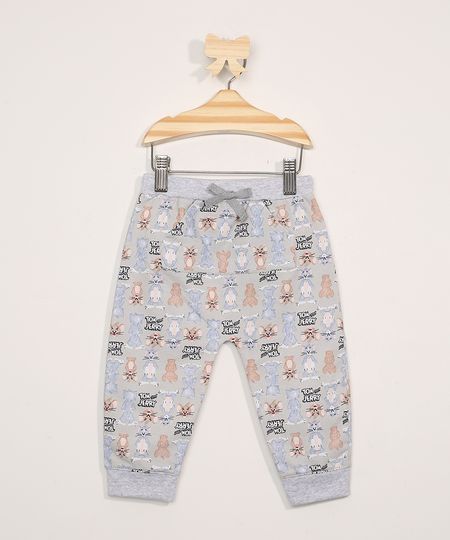 Calca-de-Moletom-Infantil-Jogger-Estampada-Tom-e-Jerry-com-Bolso-Canguru-Cinza-Mescla-9976332-Cinza_Mescla_1