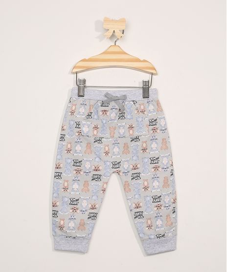 Calca-de-Moletom-Infantil-Jogger-Estampada-Tom-e-Jerry-com-Bolso-Canguru-Cinza-Mescla-9976332-Cinza_Mescla_1