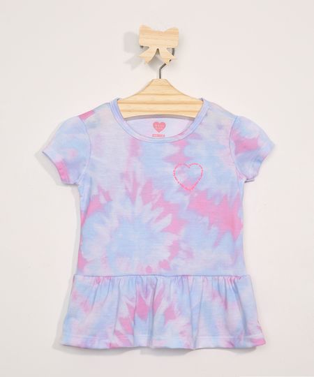 Blusa-Infantil-Manga-Curta-Estampada-Tie-Dye-com-Coracao-e-Babado-Multicor-9978484-Multicor_1
