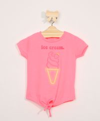 Blusa-Infantil-Manga-Curta-Sorvete-com-No-Rosa-Neon-9978487-Rosa_Neon_1
