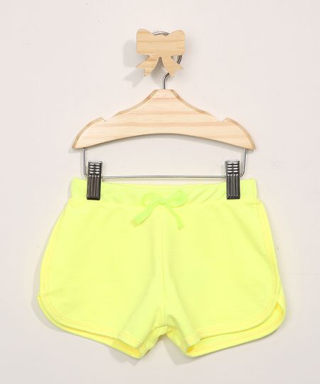 Short-de-Moletom-Infantil-Running-com-Laco-Amarelo-Neon-9978489-Amarelo_Neon_1