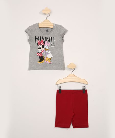 Conjunto-Infantil-Blusa-Manga-Curta-Minnie-e-Margarida-Cinza-Mescla---Bermuda-Vermelha-9967579-Vermelho_1