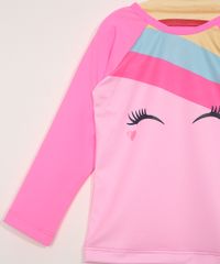 Blusa-de-Praia-Infantil-Manga-Longa-Unicornio-com-Protecao-UV50--Rosa-9958351-Rosa_3