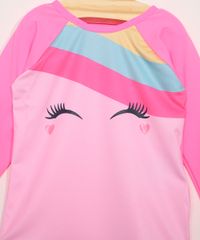 Blusa-de-Praia-Infantil-Manga-Longa-Unicornio-com-Protecao-UV50--Rosa-9958351-Rosa_4