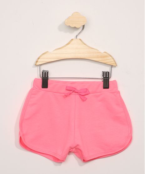 Short-de-Moletom-Infantil-Running-com-Laco-Rosa-Neon-9978490-Rosa_Neon_1