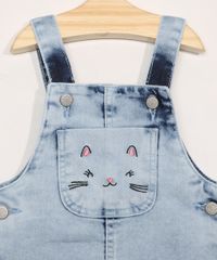 Salopete-Jeans-Infantil-Marmorizada-com-Bolso-e-Bordado-de-Gatinha-Azul-Claro-9978740-Azul_Claro_4