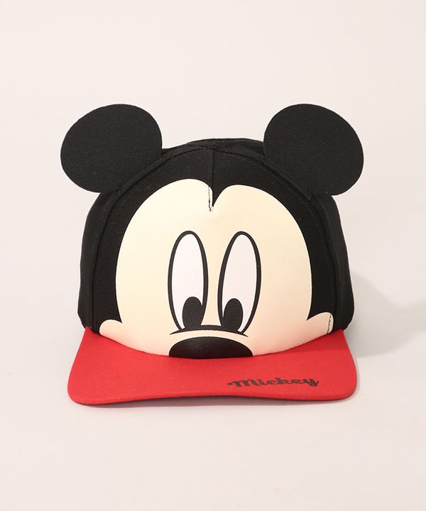 Boné Infantil Mickey com Orelhas Preto PP