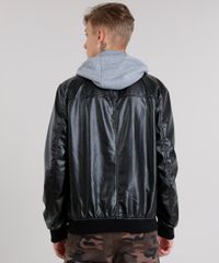 Jaqueta-Masculina-Bomber-2-em-1-com-Capuz-Removivel-em-Moletom-Preta-8855296-Preto_2