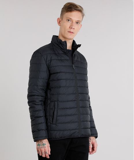 Jaqueta-Masculina-Puffer-Gola-Alta-com-Bolsos-Preta-8830991-Preto_1