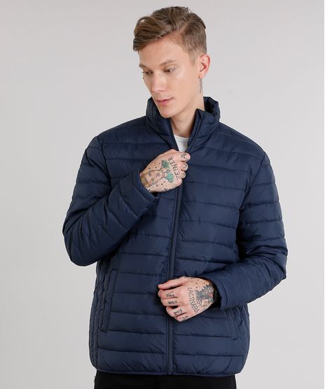 Jaqueta-Masculina-Puffer-Gola-Alta-com-Bolsos-Azul-Marinho-8830991-Azul_Marinho_1