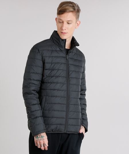 Jaqueta-Masculina-Puffer-Gola-Alta-com-Bolsos-Chumbo-8830991-Chumbo_1